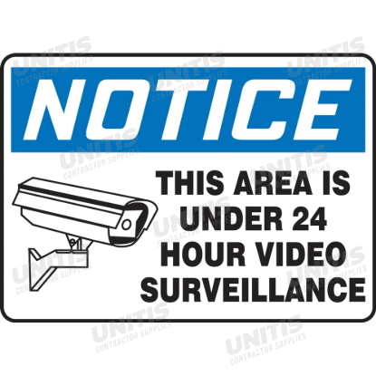 OSHA Notice Safety Sign: This Area Is Under 24 Hour Video Surveillance - 10" x 14"
