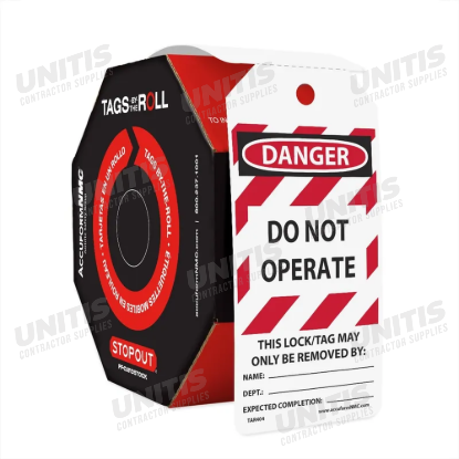 Tags by the Roll - DANGER DO NOT OPERATE - 100 per Roll