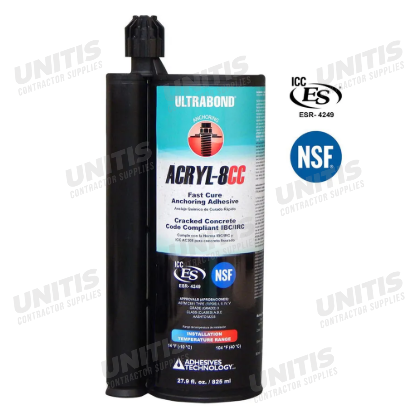 Adhesives Technology ULTRABOND ACRYL-8CC Fast Cure Anchoring Adhesive - 28 fl oz Cartridge