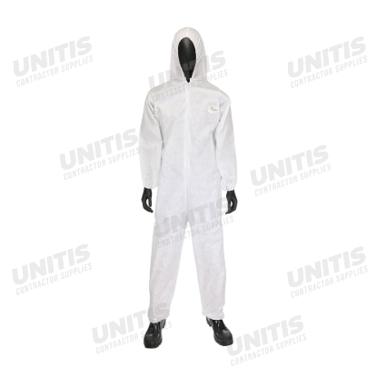 PIP PosiWear M3 Coverall with Hood Elastic Wrists & Ankles 50 gsm White - L
