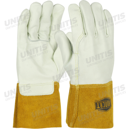Ironcat Premium Top Grain Cowhide Leather MIG Welder's Glove with Kevlar Stitching 4 Inch Gauntlet C