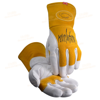 Caiman Cow Grain MIG/Stick Welder Insulated Gold Glove - L (Per Pair)