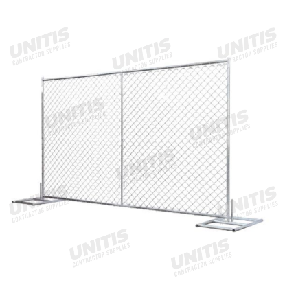 Temporary Fence Panel - 10'W x 6'H - 1-3/8" Frame, 2-3/8" Diamond, 11.5 Ga Fabric, Vertical Support