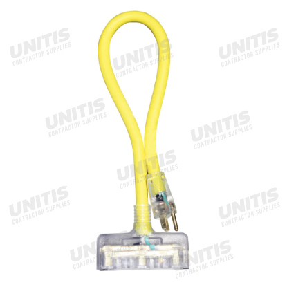 Voltec 2ft 12/3 STW Yellow Power Block Adapter