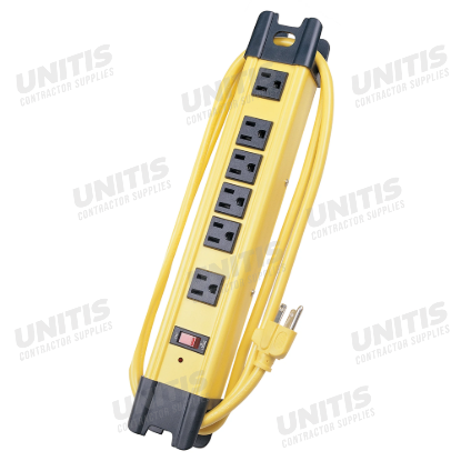 Voltec 6-Outlet Metal Power Strip with Surge Protection 6ft Yellow
