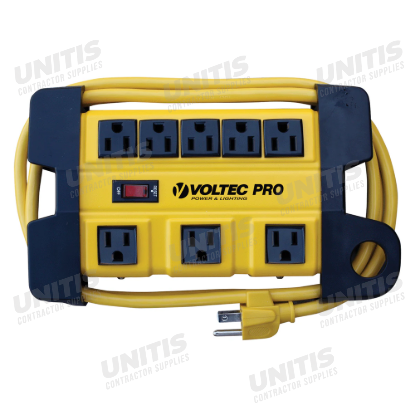 Voltec 8-Outlet Metal Power Strip with Surge Protection 6ft Yellow