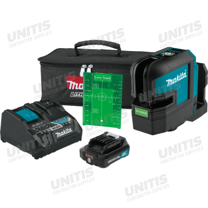 Makita 12V max CXT Self-Leveling Cross-Line Green Laser Kit w/1 x 2.0Ah Battery