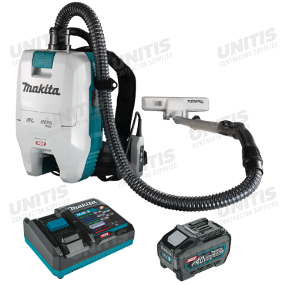 Makita 40V max XGT Brushless 2 Quart HEPA Filter Dry Backpack Vacuum Kit w/1 x 5.0Ah Battery