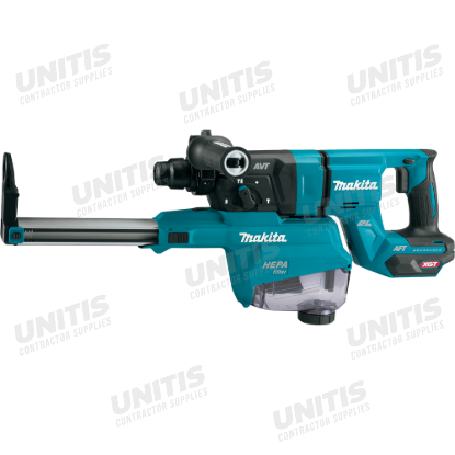 Makita 40V max XGT Brushless 1-1/8" SDS-PLUS AVT Rotary Hammer (D-Handle) w/Dust Extractor - Tool On