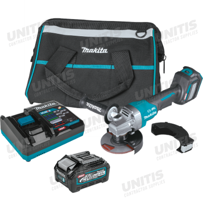 Makita 40V max XGT Brushless 4-1/2"/5" Paddle Switch Angle Grinder Kit w/1 x 4.0Ah Battery