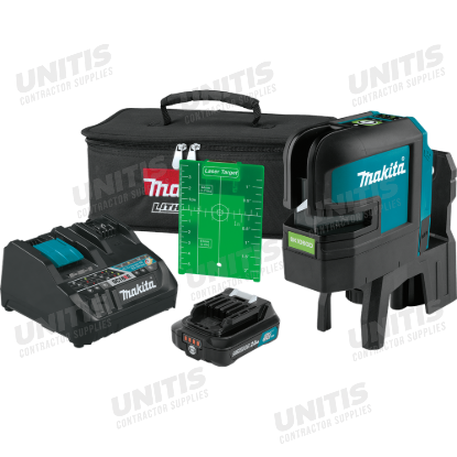 Makita 12V max CXT Self-Leveling Cross-Line/4-Point Green Laser Kit w/1 x 2.0Ah Battery