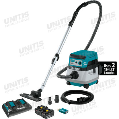 Makita 36V (18V X2) LXT Brushless 2.1 Gallon HEPA Filter Dry Dust Extractor/Vacuum Kit w/5.0Ah Batte