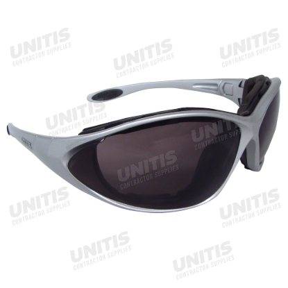Dewalt Framework Safety Glasses - Silver Frame - Smoke Lens