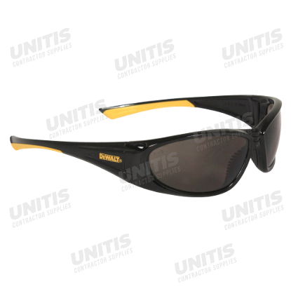Dewalt Gable Safety Glasses - Black/Yellow Frame - Smoke Lens