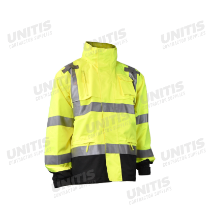 Radians Heavy Duty Rip Stop Waterproof Rain Jacket - Hi-Vis Green - Size M