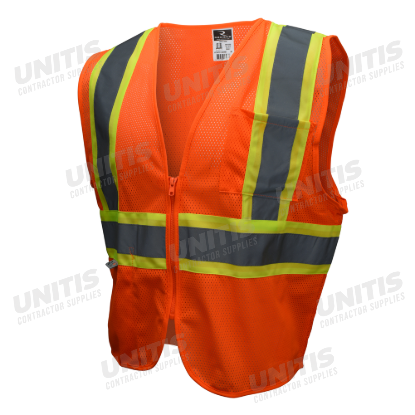 Radians Economy Type R Class 2 Mesh Safety Vest with Two-Tone Trim - Orange - Size 4X