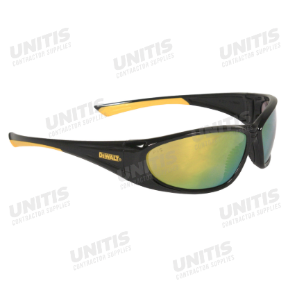 Dewalt Gable Safety Glasses - Black/Yellow Frame - Yellow Mirror Lens