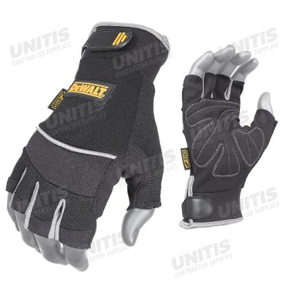 Dewalt Synthetic Leather Technician's Fingerless Glove - Size L - Priced per pair