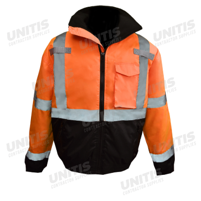 Radians Type R Class 3 Weatherproof Bomber Jacket with Quilted Liner - Hi-Vis Orange - Size M