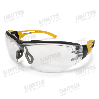 Dewalt Renovator Safety Glasses - Black Frame - fog Lens - Clear Anti