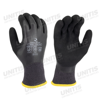 Radians Cut Protection Level Dipped Waterproof Winter Gripper Glove - Size M - Priced per pair