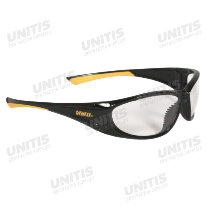 Dewalt Gable Safety Glasses - Black/Yellow Frame - Clear Lens
