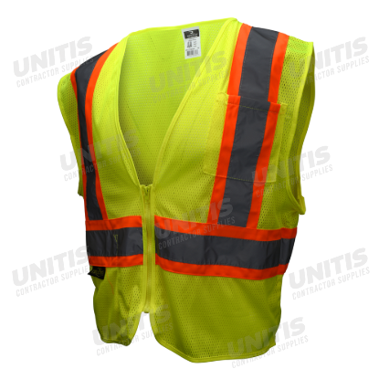 Radians Economy Type R Class 2 Mesh Safety Vest with Two-Tone Trim - Green - Size 3X