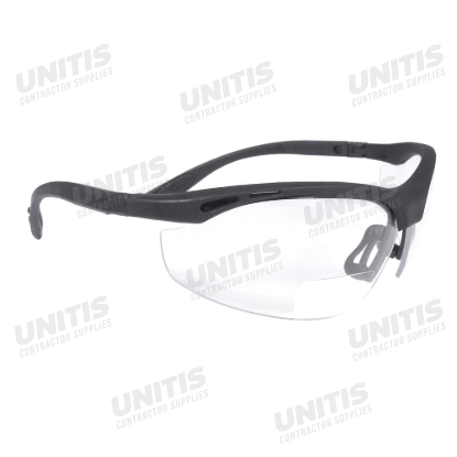 Radians Cheaters Magnifier Safety Glasses, 1.0 Diopter - Black Frame - Clear Lens