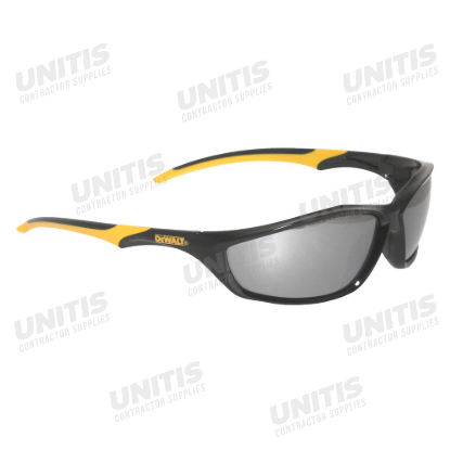 Dewalt Router Safety Glasses - Black/Yellow Frame - Silver Mirror Lens