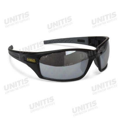 Dewalt Auger Safety Glasses - Black Frame - Silver Mirror Lens