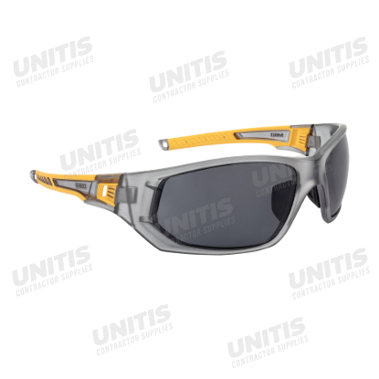 Dewalt Miter Safety Glasses - Gray/Yellow Frame, Smoke Lens