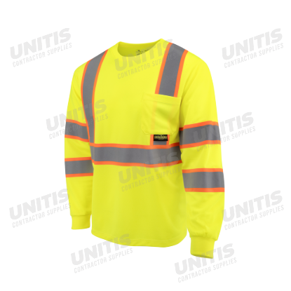 Radians Class 3 Mesh Long Sleeve T-Shirt with Contrast Trim - Green - Size 3X