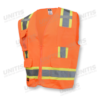 Radians Type R Class 2 Surveyor Heavy Duty Solid Twill Safety Vest - Orange - Size XL