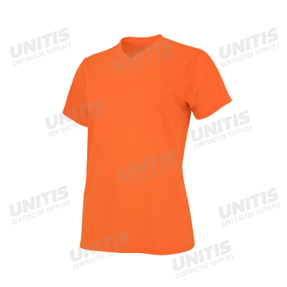 Radians Women's Non Rated Hi-Vis Short Sleeve Shirt with Max-Dri - Orange - Size L