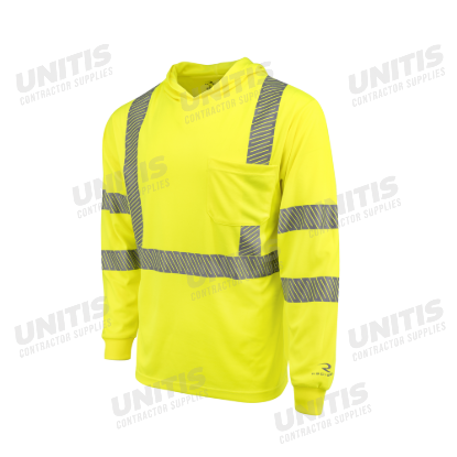 Radians Hooded Type R Class 3 Mesh Long Sleeve T-Shirt - Green - Size 2X