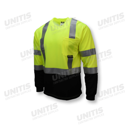 Radians Type R Class 3 Long Sleeve Black Bottom T-Shirt - Green/Black - Size M
