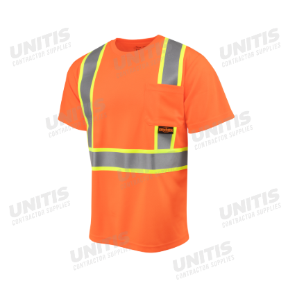 Radians Class 2 Mesh Short Sleeve T-Shirt with Contrast Trim - Orange - Size XL