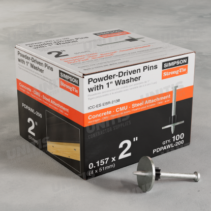 Simpson PDPAWL .157-" x 2-" Powder-Actuated Pin w/ 1-" Washer - 100/box