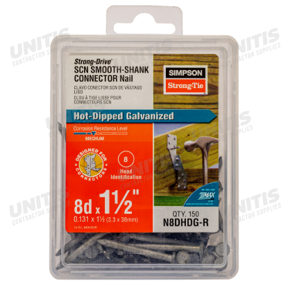 Simpson Strong-Drive SCN Smooth-Shank Connector Nail - 1-1/2" x 0.131" HDG - 150/box