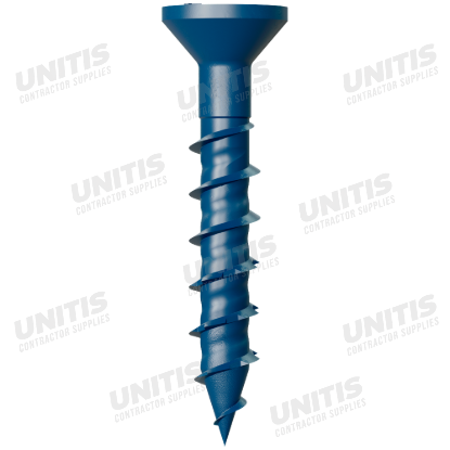 Simpson Titen Turbo - 3/16" x 1-1/4" Torx Flat-Head Concrete Screw, Blue - 100/box