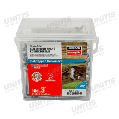Simpson Strong-Drive SCN Smooth-Shank Connector Nail - 3" x 0.148" HDG - 250/box