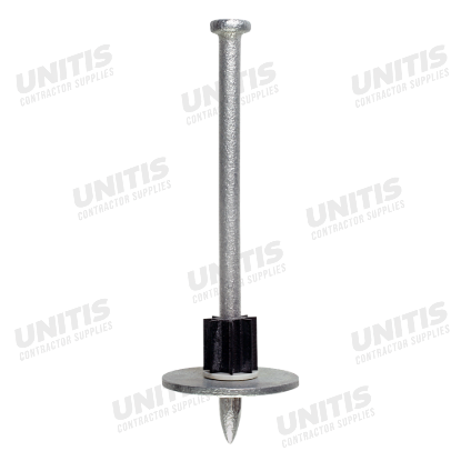 Simpson PDPAWL .157" x 2-7/8" Mechanically Galvanized Powder-Actuated Pin w/ 1" Washer - 100/box