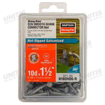Simpson Strong-Drive SCN Smooth-Shank Connector Nail - 1-1/2" x 0.148" HDG - 120/box